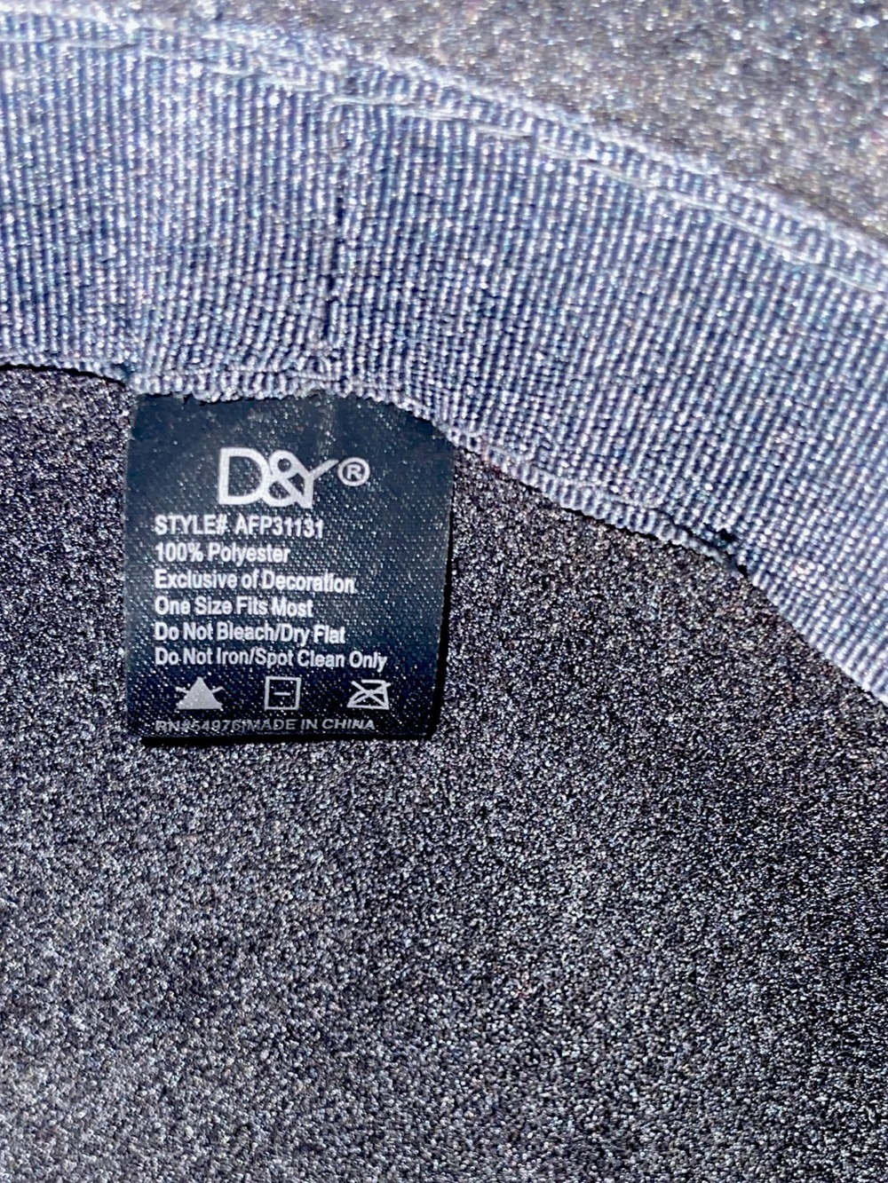 D&Y Black Floppy Wide Brim Sun Hat - Thin Tie Detail - One Size - Picture 5 of 9